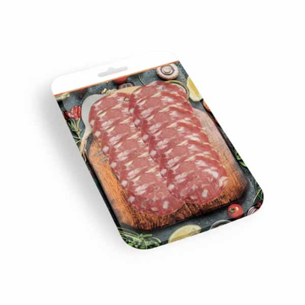 Skin packaging on cardboard for sliced meat products Australia